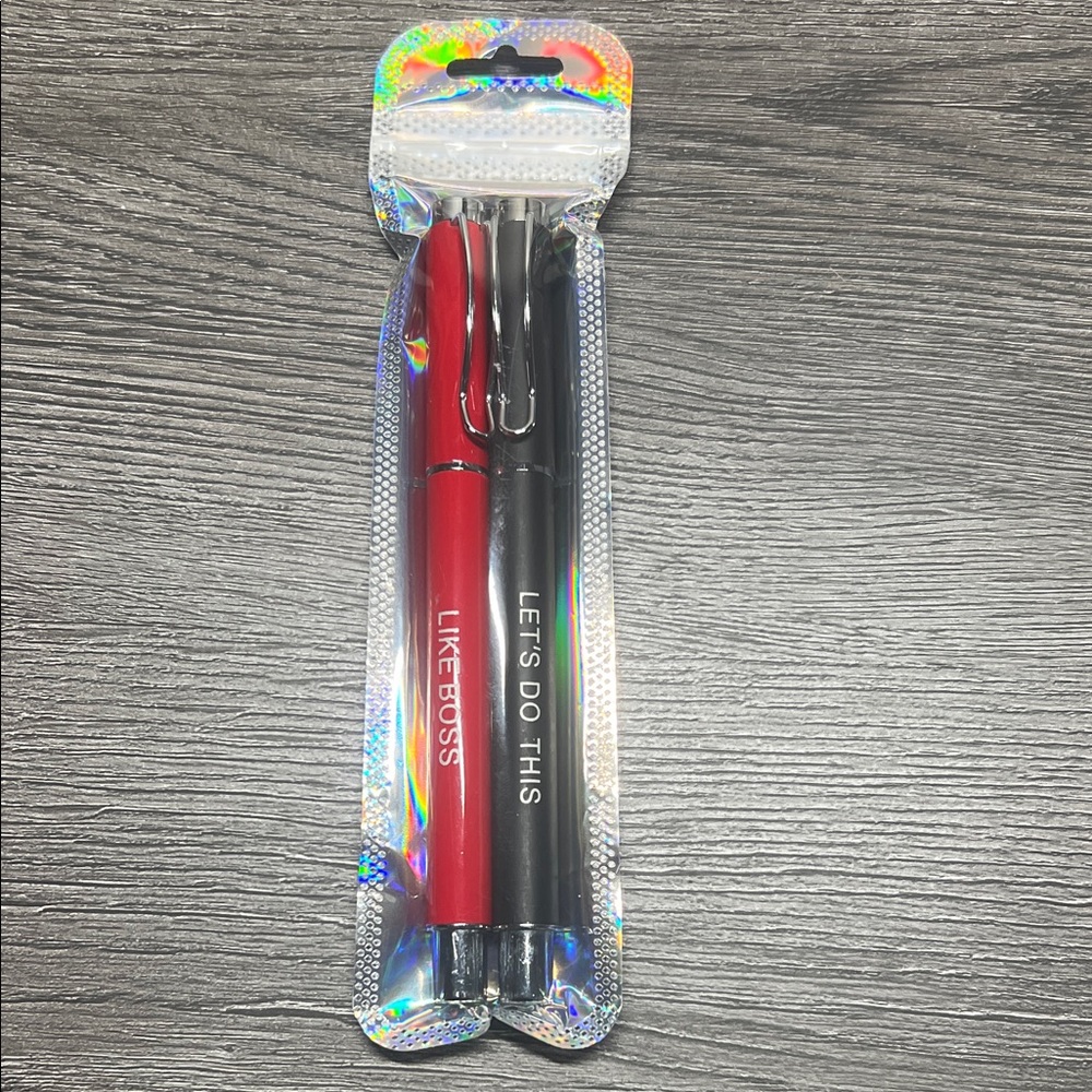 Red and Black Motivational Pen Set